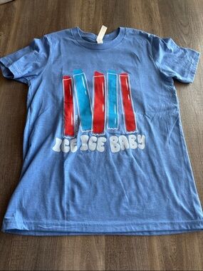Blue 'Ice Ice Baby' Graphic Tee for Kids